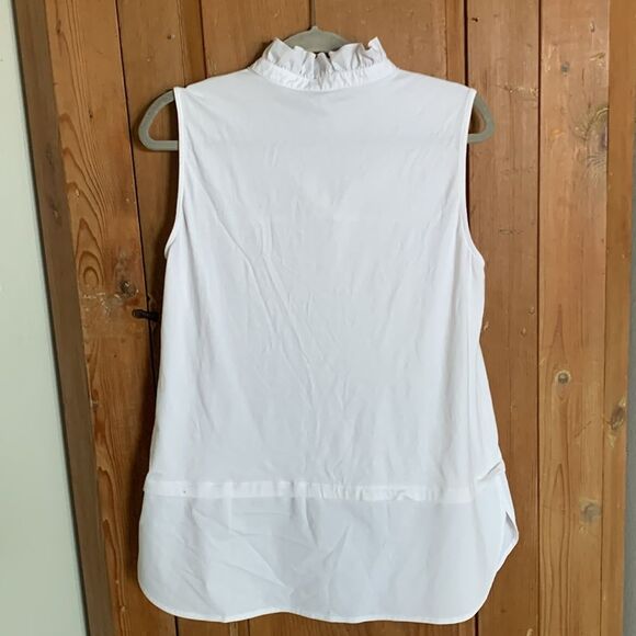 Hinson Wu white sleeveless ruffled neck Michelle tunic NWOT - Picture 7 of 10